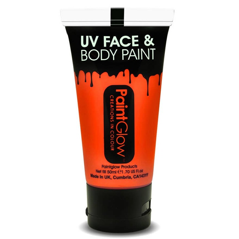 Face and Body Neon Orange UV Reactive Cream Makeup – 50ml