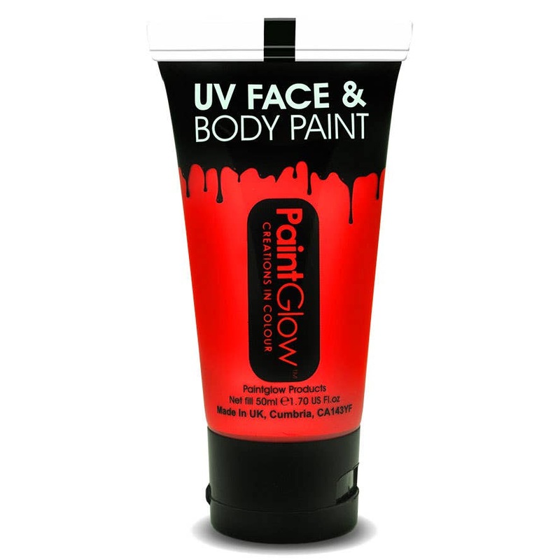 Face and Body Neon Red UV Reactive Cream Makeup – 50ml