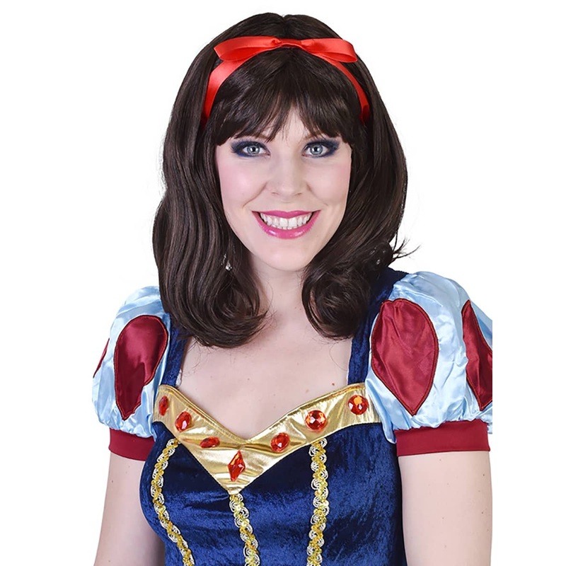 Fairytale Snow White Womens Deluxe Brown Costume Wig