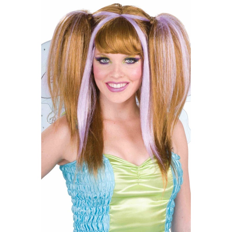 Fantasy Fairy Brown and Lilac Womens Costume Wig