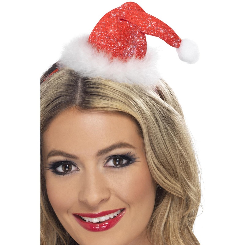 Glittery Red Mini Santa Claus Costume Hat