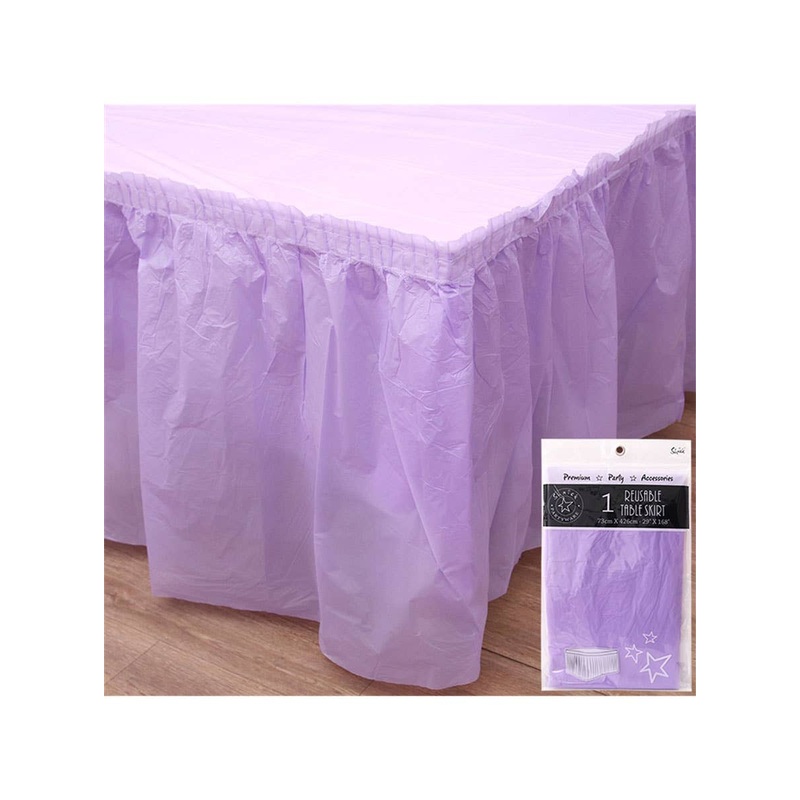 Lavender Purple 426cm Plastic Table Skirt