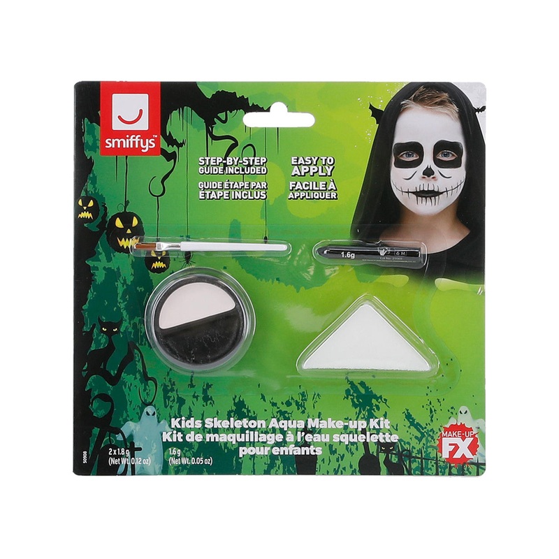 Spooky Black and White Skeleton Makeup Kit