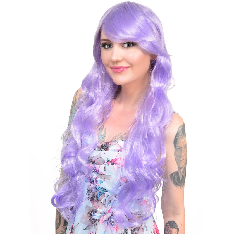 Stella Extra Long Wavy Lilac Purple Womens Costume Wig
