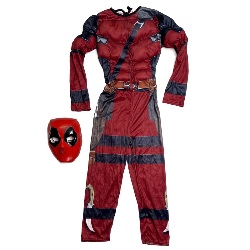 Deadpool Boys Muscle Chest Costume With Mask  Size Small