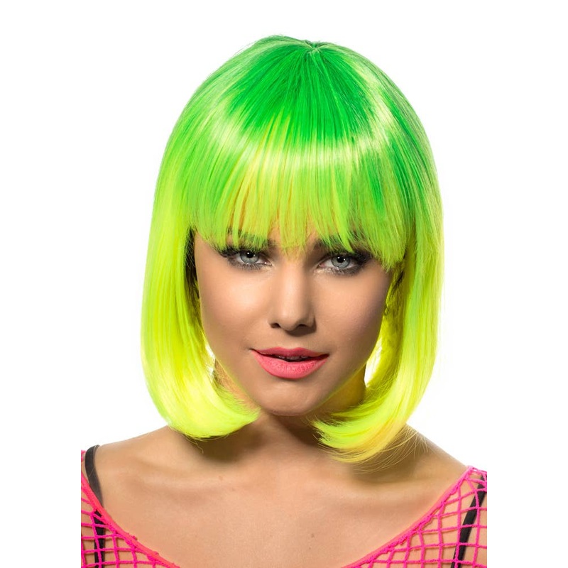 Eliza Yellow & Green Two-Tone Deluxe Bob Wig