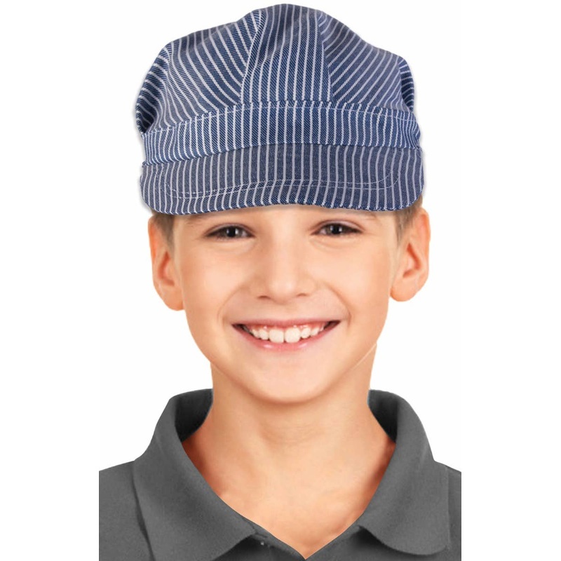 Engineer Blue and White Striped Kids Costume Cap