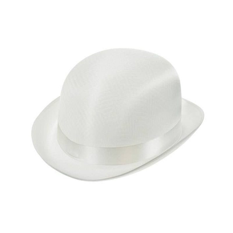 English Gentleman’s White Satin Bowler Hat