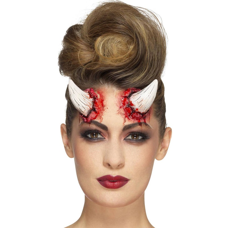 Erupting Latex Ivory Devil Horns Special FX Prosthetics