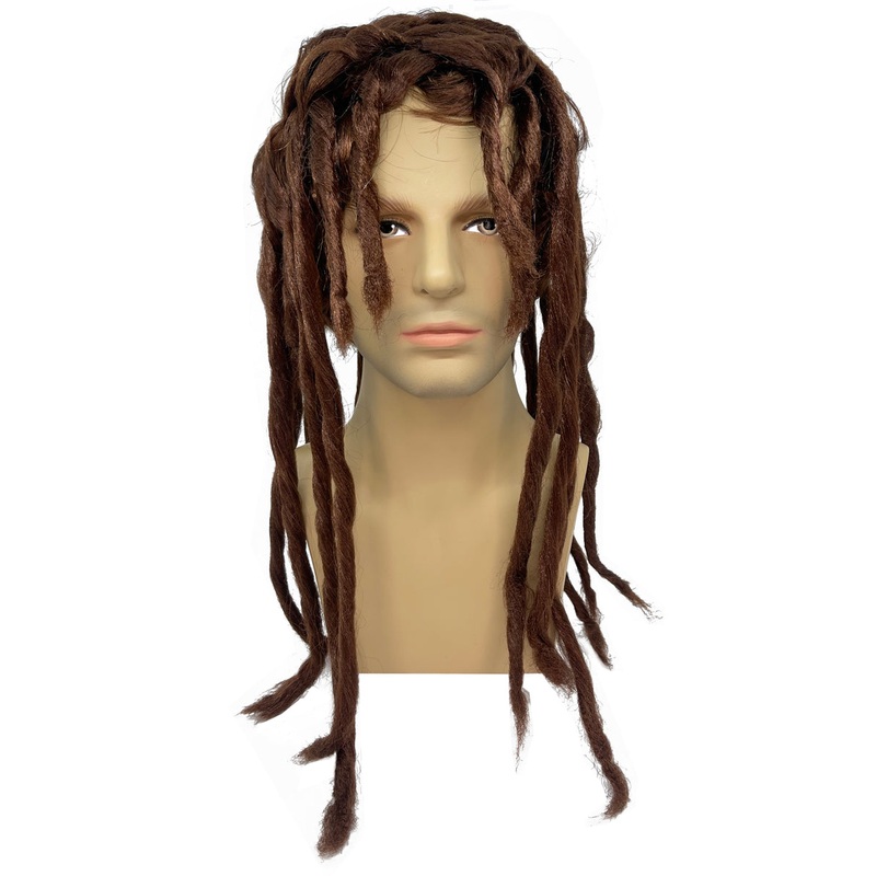 Medium Brown Mens Budget Dreadlocks Costume Wig
