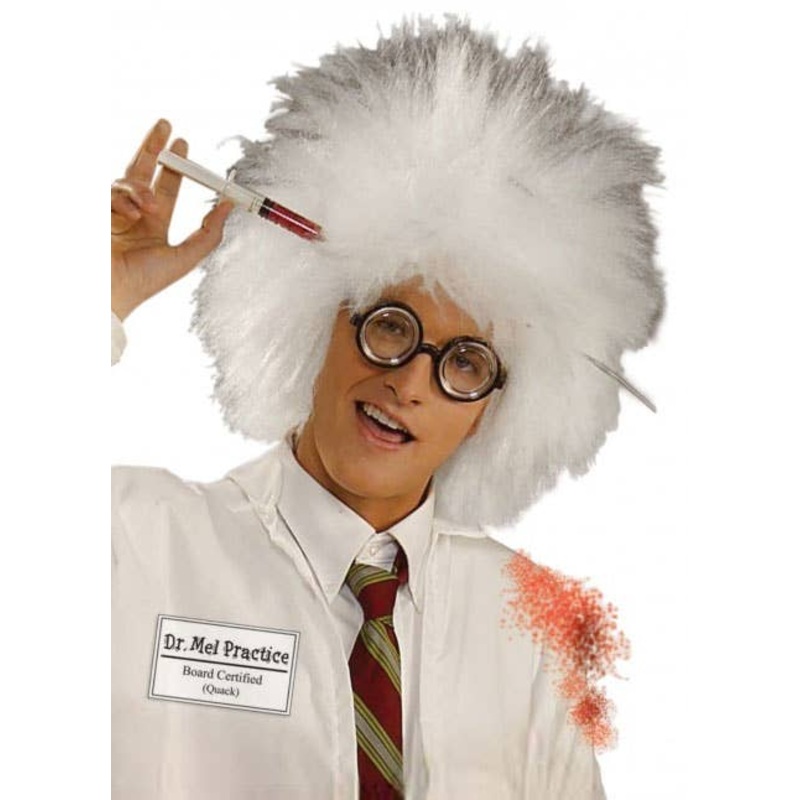 Dr. Mel Practice Mens Scientist Costume Wig