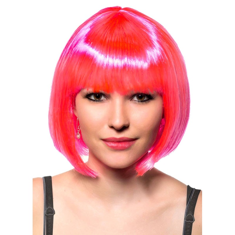 Eden Neon Pink Bob Womens Costume Wig
