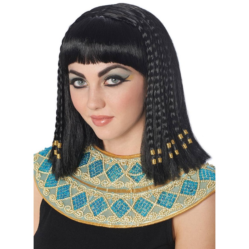 Egyptian Queen Womens Cleopatra Black Costume Wig
