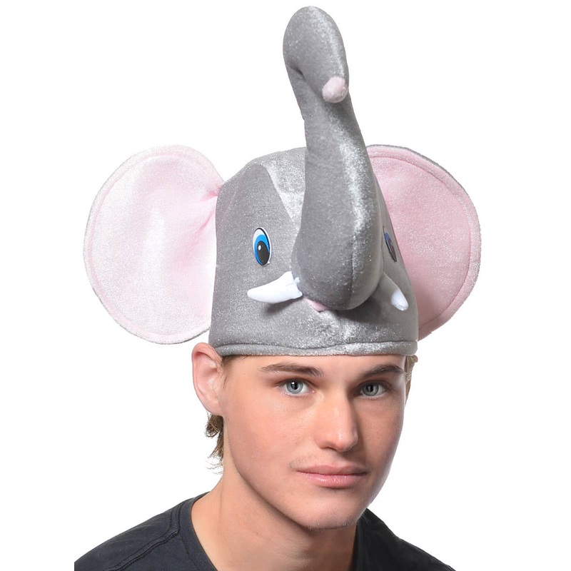Baby Elephant Dumbo Grey And Pink Plush Hat