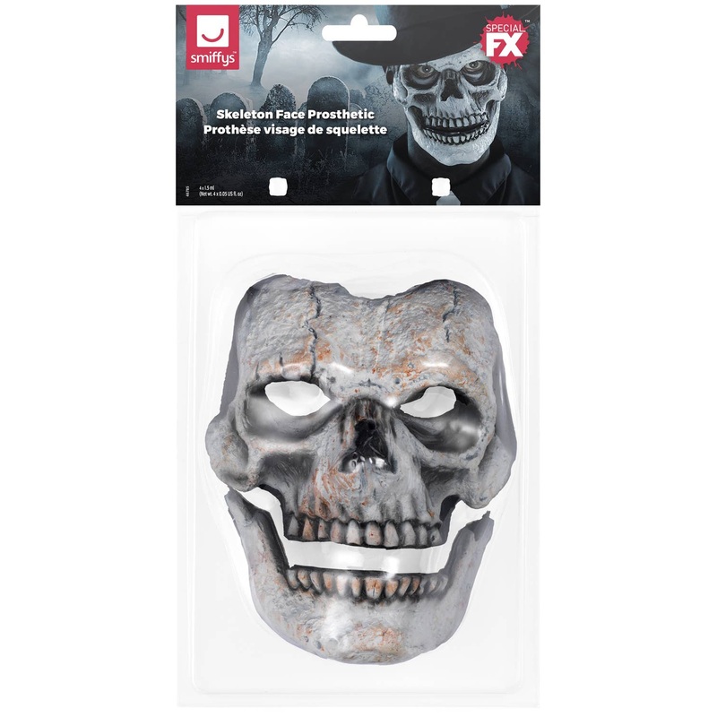 Deluxe Skeleton Face Halloween Prosthetic