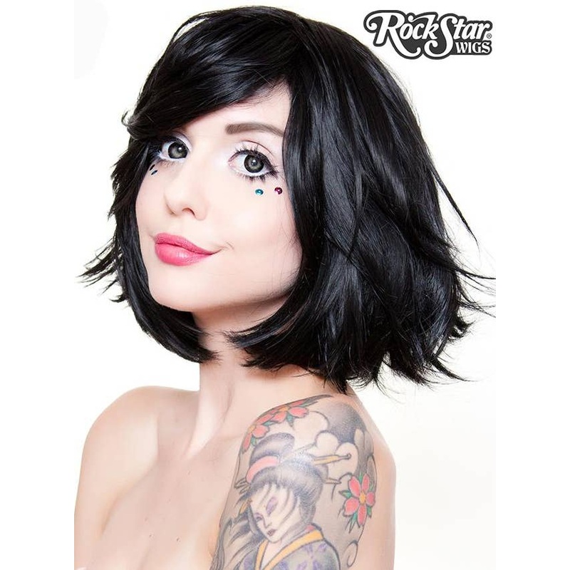 Deluxe Womens Black 12″ Bob Fashion Wig