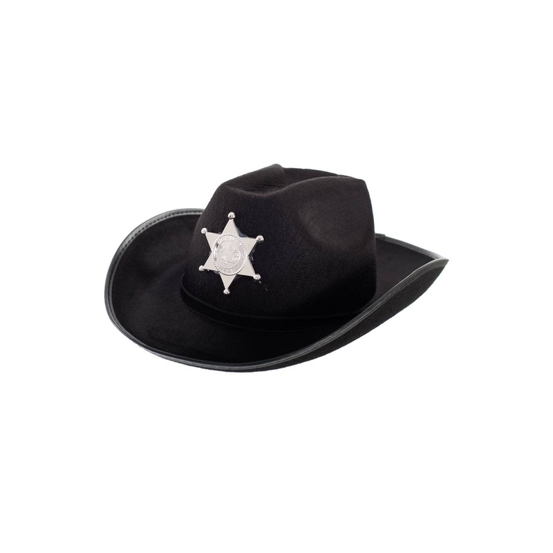 Deputy Sheriff Adults Black Cowboy Costume Hat
