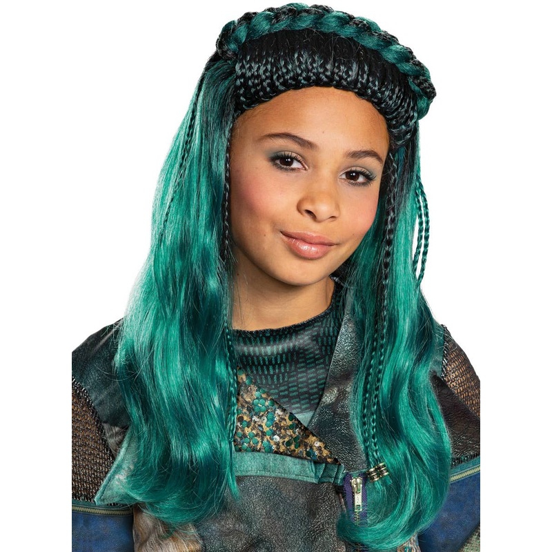 Descendants 3 Girls Deluxe Teal Uma Costume Wig