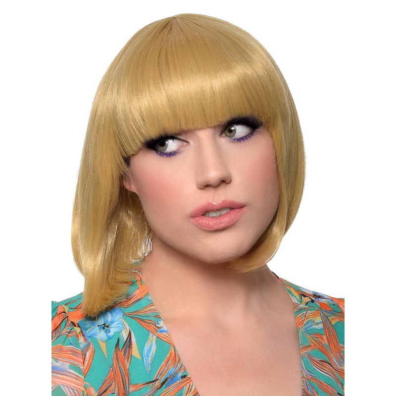 Short Blonde Heat Resistant Bob Fashion Wig with Fringe