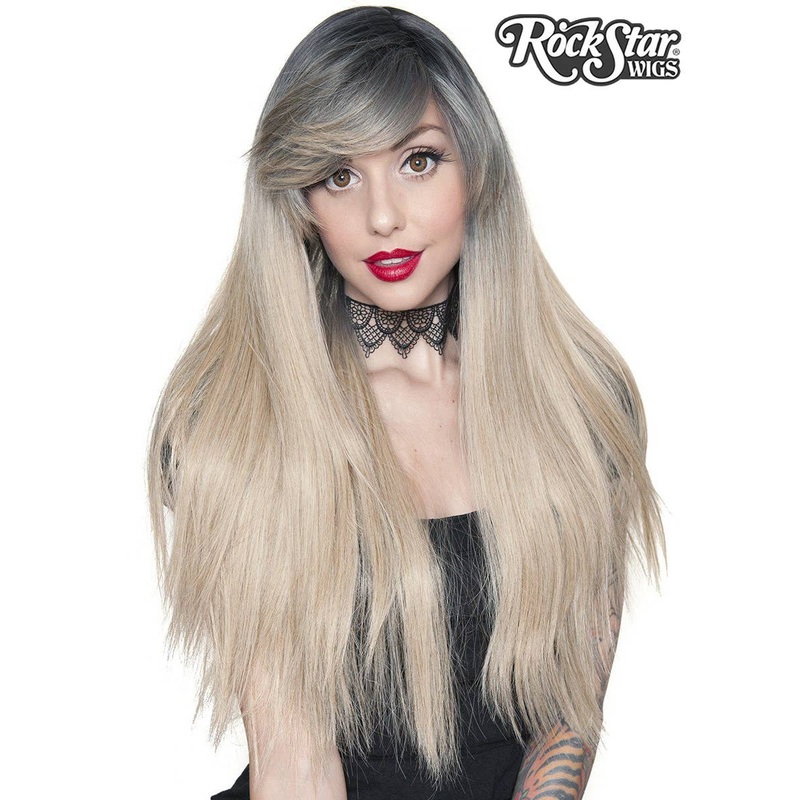 Bella Deluxe Long Blonde Fashion Wig with Dark Roots