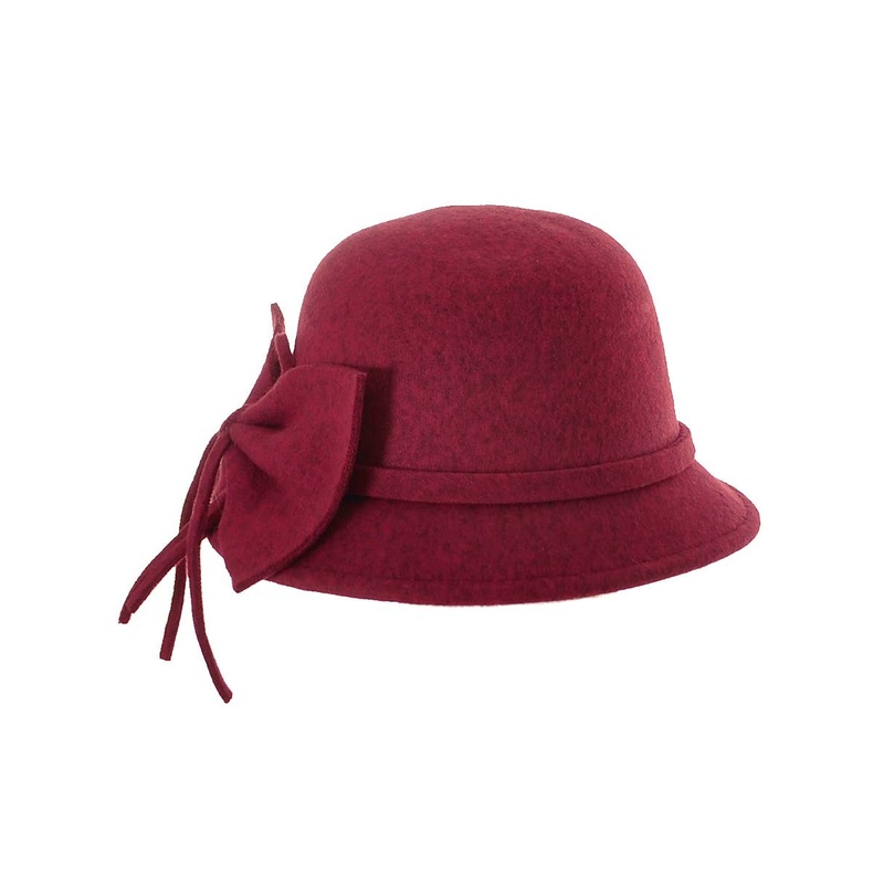 1920s Deluxe Womens Burgundy Cloche Hat