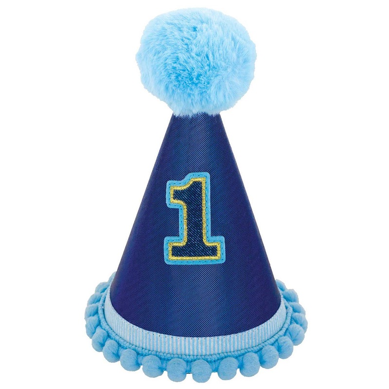 1st Birthday Boy Deluxe Blue Cone Party Hat