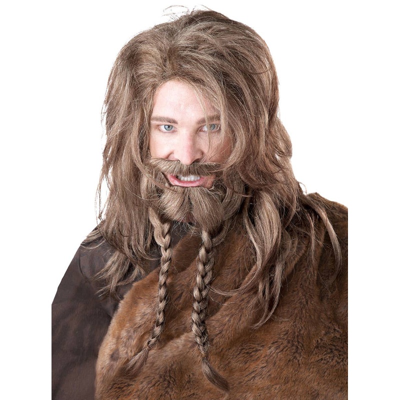 Deluxe Blonde Viking Wig and Beard Mens Set