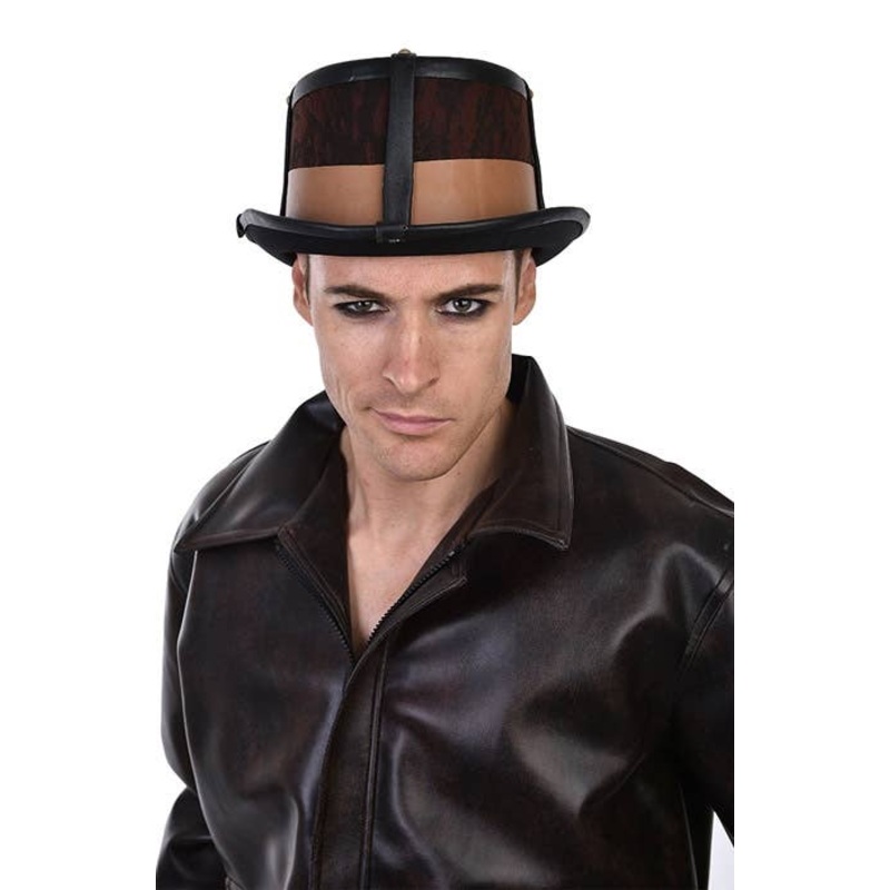 Deluxe Brown Steam Punk Top Hat