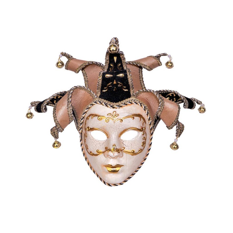 Deluxe Full Face Venetian Cream Masquerade Mask