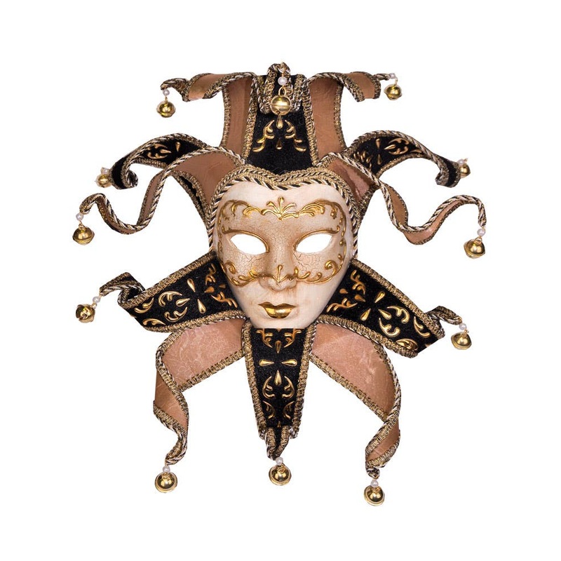 Deluxe Full Face Venetian Cream Medusa Masquerade Mask