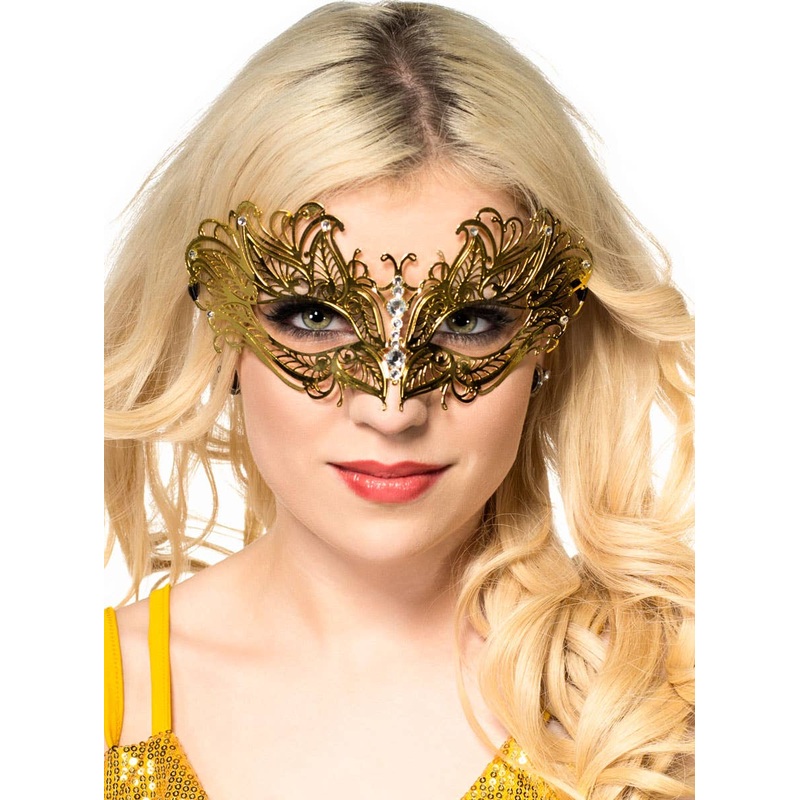Flexible Gold Fossil Lightweight Metal Masquerade Mask