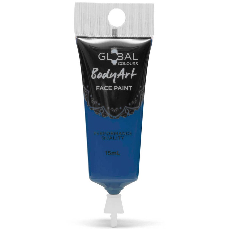 Global Bodyart Deep Blue 15ml Tube Liquid Makeup