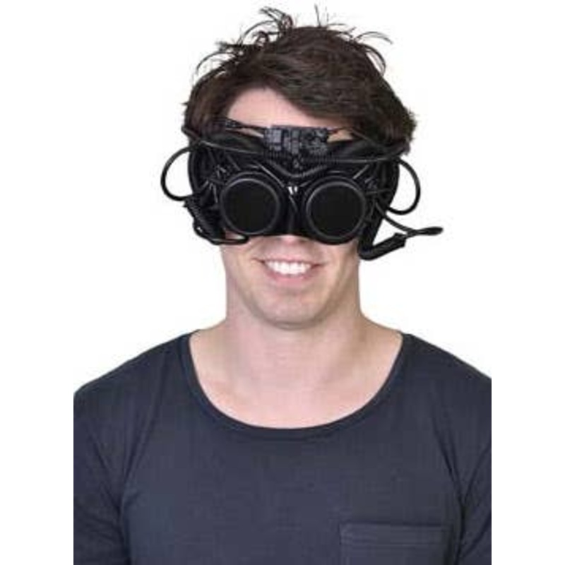 Hartley Black Steampunk Goggles Deluxe Masquerade Mask