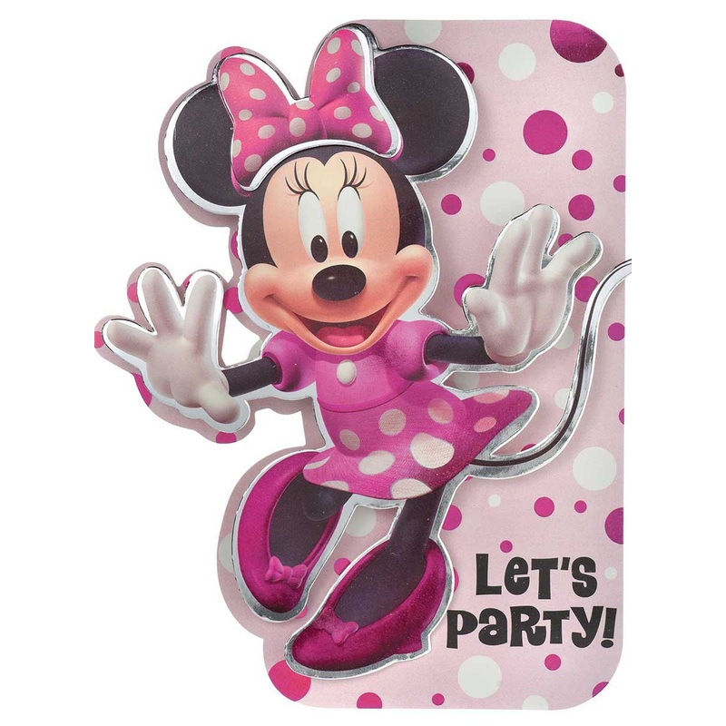 Minnie Mouse Forever Deluxe 8 Pack Foil Party Invitations