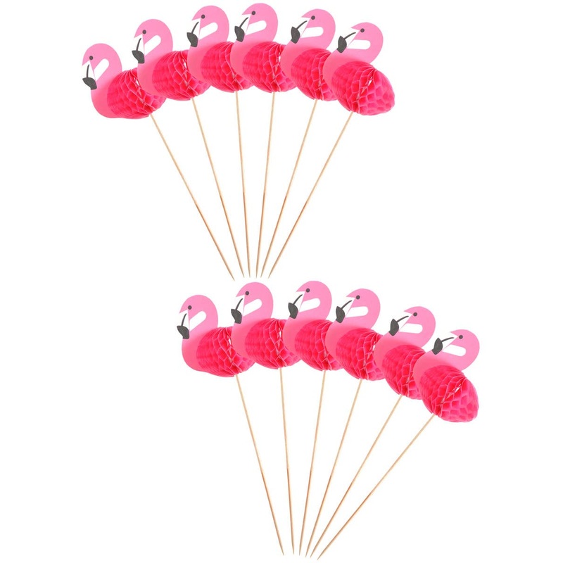 Pink Flamingo 12 Pack Decorative Party Picks