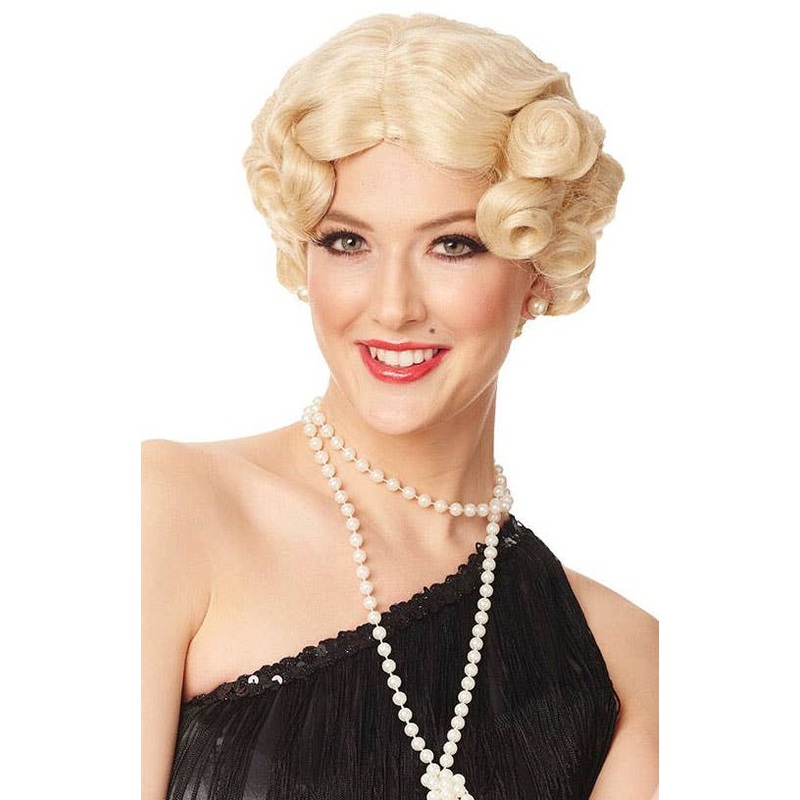 Darling Daisy Womens Short Curly Blonde Gatsby Costume Wig