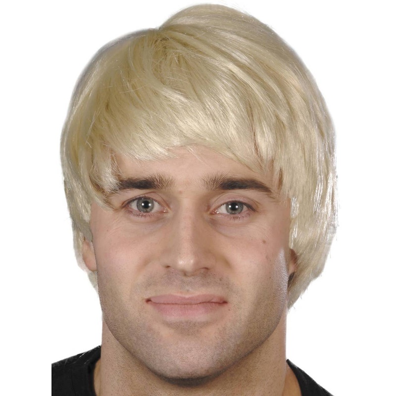 Dashing Short Blonde Mens Costume Wig