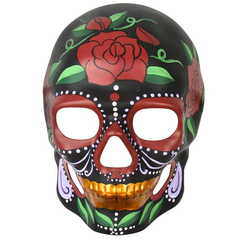 Day of the Dead Red Rose Masquerade Mask