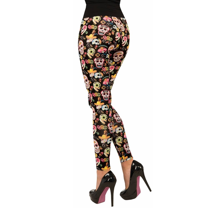 Day of the Dead Womens Sugar Skull Costume Leggings One Size