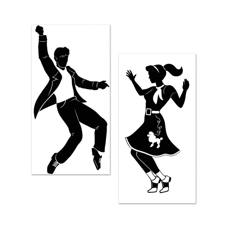 50s Rock N Roll Silhouette Cut Outs Decoration