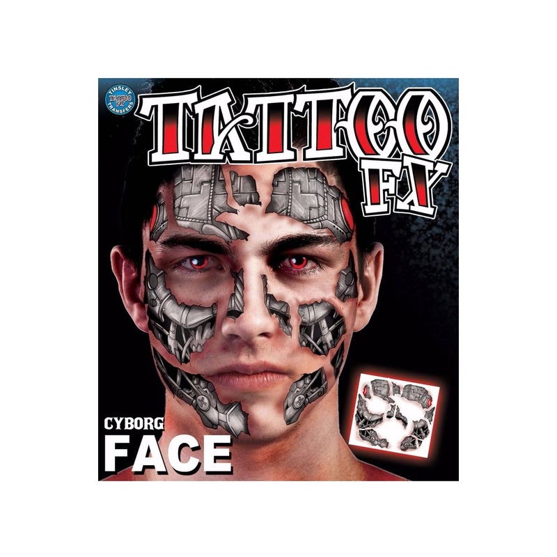 Cyborg Halloween Temporary Tattoo Makeup