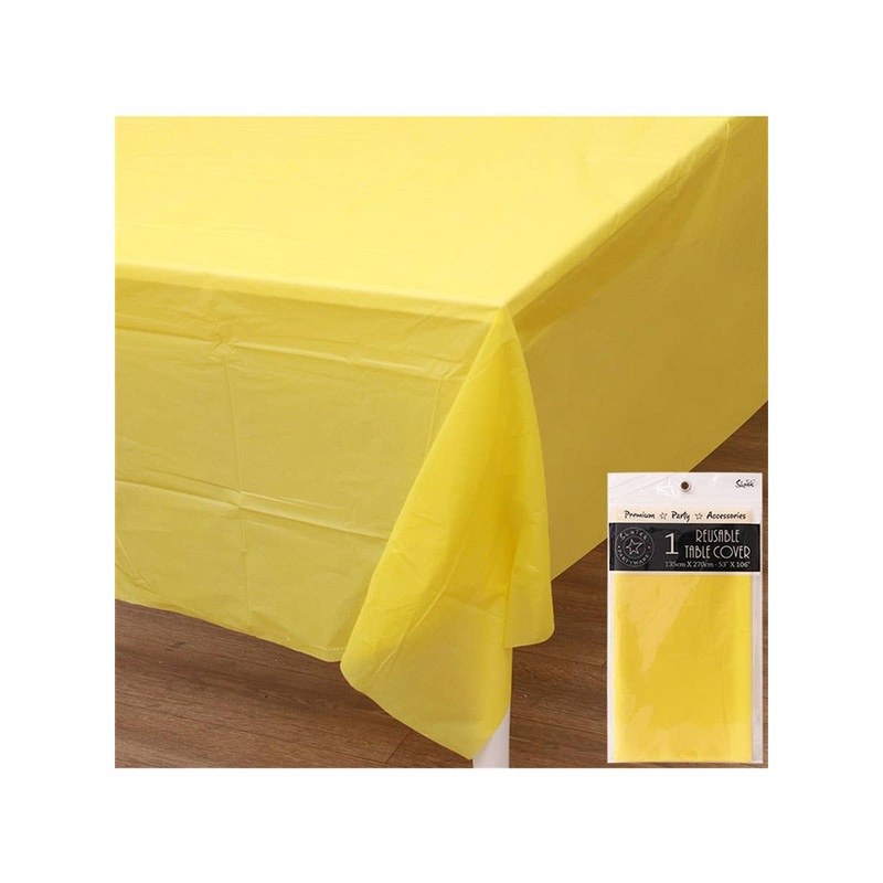 Dandelion Yellow 270cm Plastic Table Cover