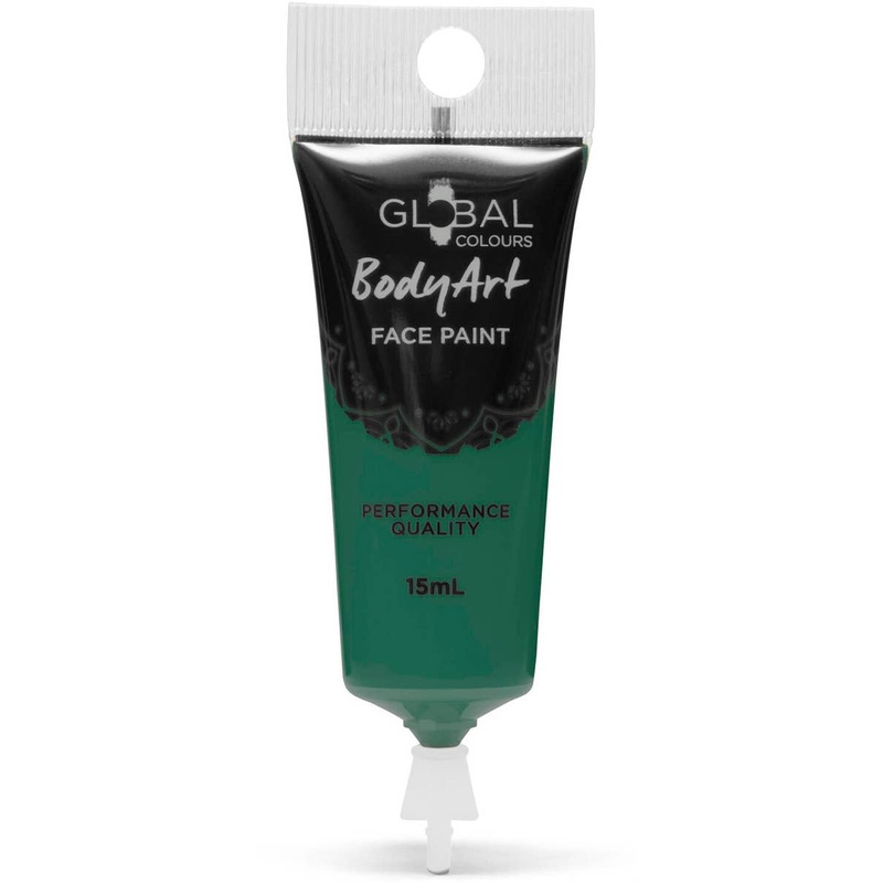Global Bodyart Deep Green 15ml Tube Liquid Makeup