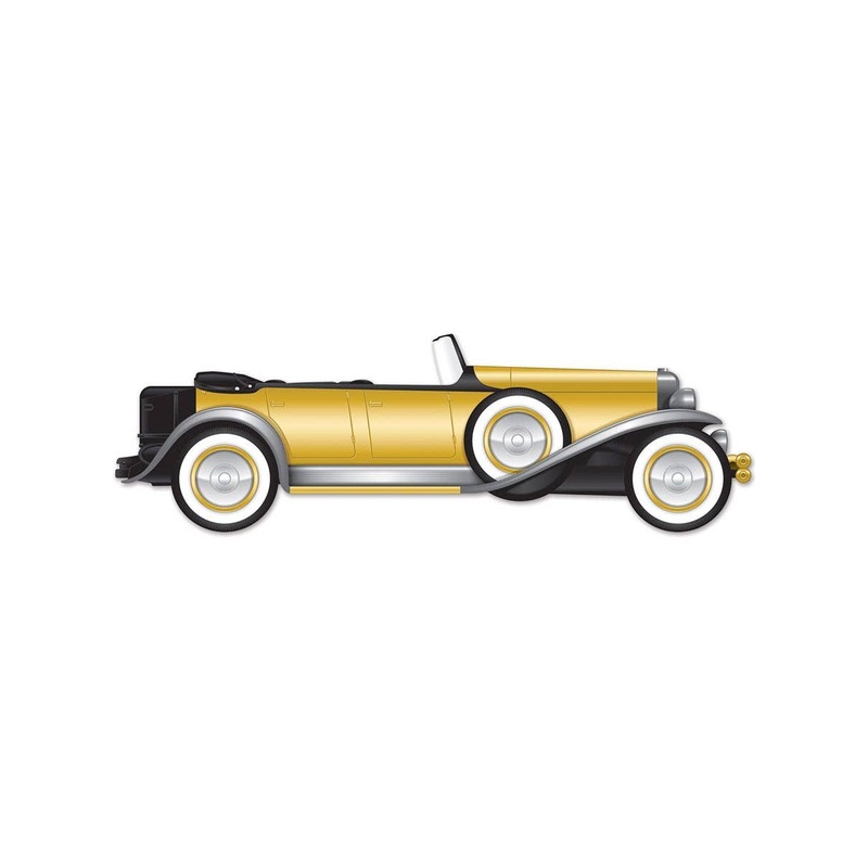 20s Black and Gold Roadster Cut Out Party Decoration