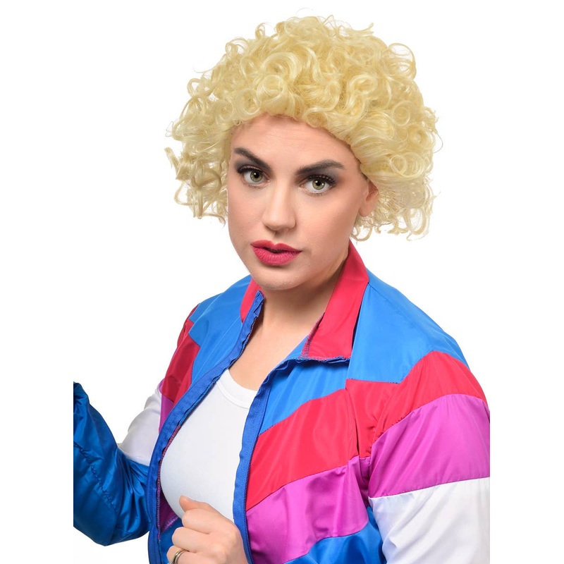 Aussie Icon Kath Curly Blonde Womens Afro Costume Wig