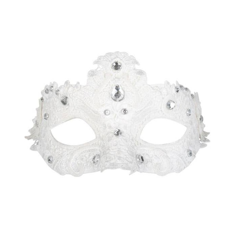 Crystal Lace Adults White Masquerade Mask