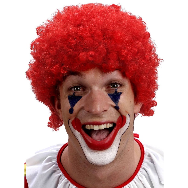 Curly Red Clown Afro Costume Wig for Adults