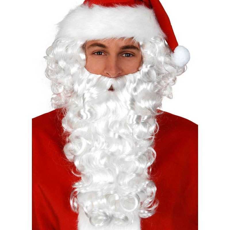 Curly White Santa Beard and Wig Set
