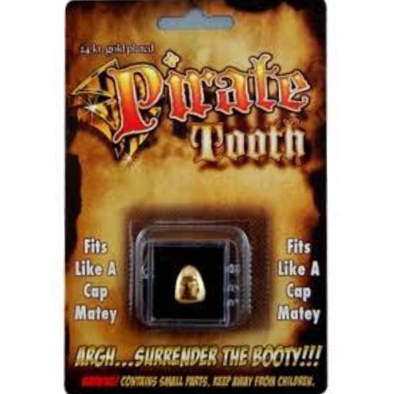 Custom Fit Gold Pirate Tooth Cap Costume Accessory