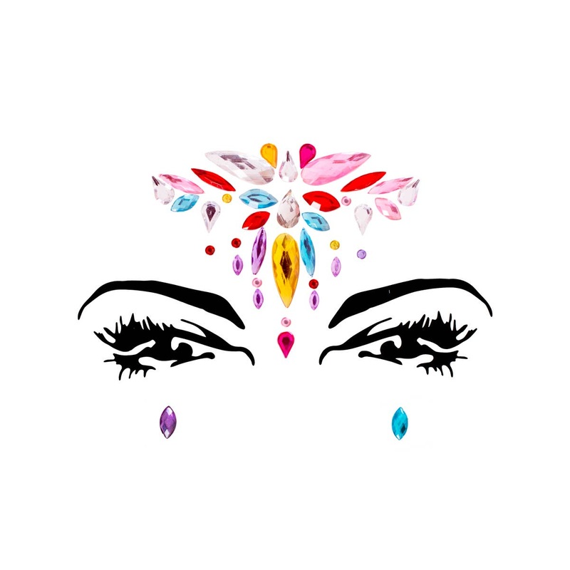 Enchanting Rainbow Crystal Diamante Stick On Face Jewels